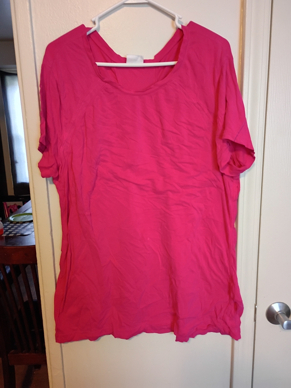 Danskin Now Scoop Neck Short Sleeve Tee - Hot Pink